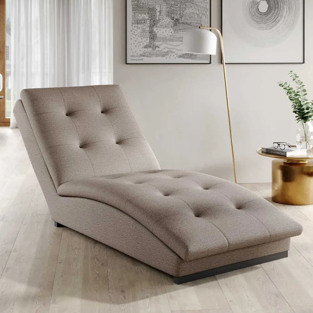 Wohnen Geschwungene Wohnzimmerliege in Beige - Celloma