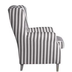 Wohnen Gestreifter Ohrensessel in Hellbraun und Weiß - Carlovac