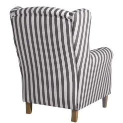 Wohnen Gestreifter Ohrensessel in Hellbraun und Weiß - Carlovac