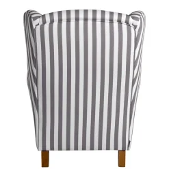 Wohnen Gestreifter Ohrensessel in Hellbraun und Weiß - Carlovac