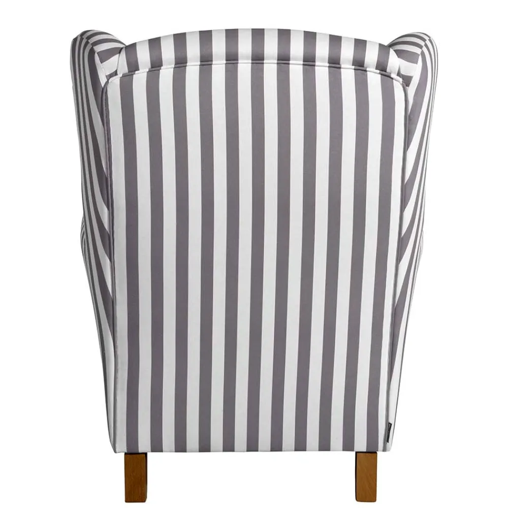 Wohnen Gestreifter Ohrensessel in Hellbraun und Weiß - Carlovac