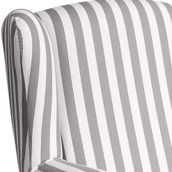 Wohnen Gestreifter Ohrensessel in Hellbraun und Weiß - Carlovac