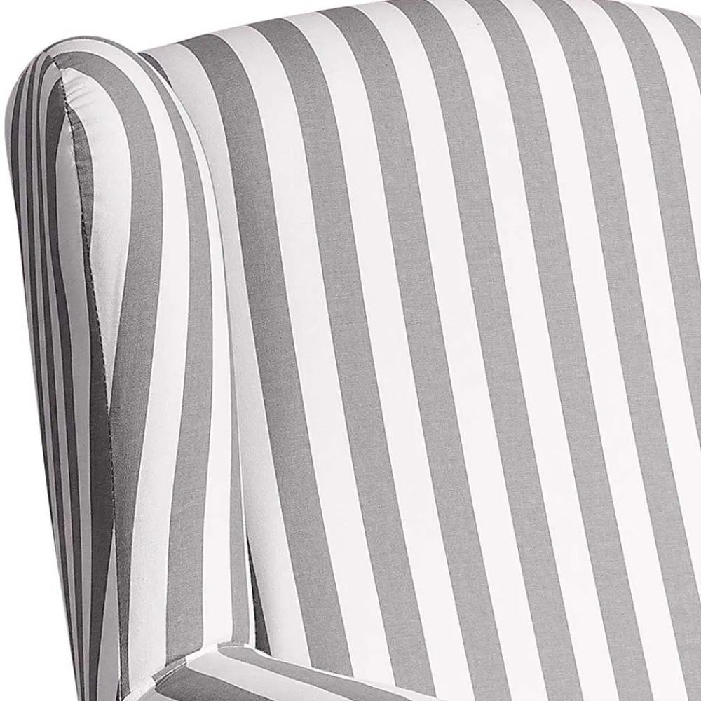 Wohnen Gestreifter Ohrensessel in Hellbraun und Weiß - Carlovac