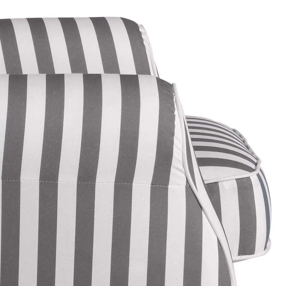 Wohnen Gestreifter Ohrensessel in Hellbraun und Weiß - Carlovac