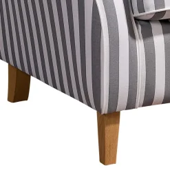 Wohnen Gestreifter Ohrensessel in Hellbraun und Weiß - Carlovac