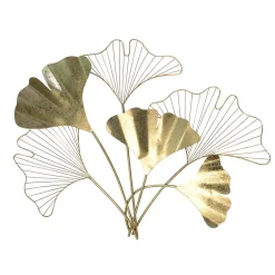 Wohnen Wandbilder*Gingko Blätter Wanddeko in Goldfarben - Utperio