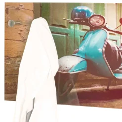 Wohnen Retro Möbel|Garderoben*Glas Garderobe mit Motorroller Fotodruck - Fleppos