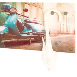 Wohnen Retro Möbel|Garderoben*Glas Garderobe mit Motorroller Fotodruck - Fleppos