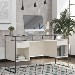 Wohnen Kinderschreibtische*Glas Schreibtisch mit Rillen Strukturglasplatte - Corners