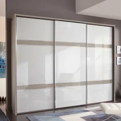 Wohnen Glas Schwebetüren Schrank in Weiß & Grau - Pruducia