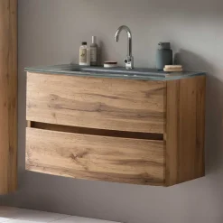 Wohnen Glas Waschbecken Waschtisch 80 cm breit - Neuzera