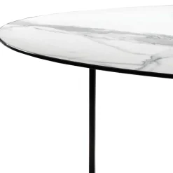 Wohnen Glas Wohnzimmertisch in Marmor Optik - eiförmig - Lampione