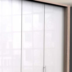 Wohnen Schränke|Kleiderschränke*Glasfront Kombi-Kleiderschrank in Weiß - Bosays