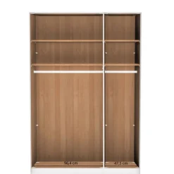 Wohnen Braune Möbel|Kleiderschränke*Glasfront-Schlafzimmerschrank in Dunkelbraun - Hung