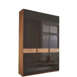 Wohnen Braune Möbel|Kleiderschränke*Glasfront-Schlafzimmerschrank in Dunkelbraun - Hung