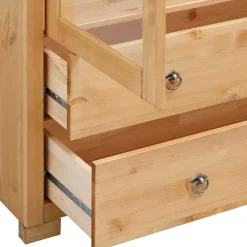 Wohnen Glastüren Highboard in Natur geölt - Vinidad