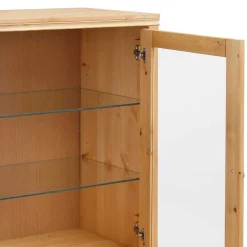 Wohnen Glastüren Highboard in Natur geölt - Vinidad