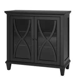 Wohnen Vitrinen|Wohnzimmer-Vitrinen*Glasvitrine Kommode in Schwarz - Loregrema