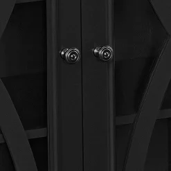 Wohnen Vitrinen|Wohnzimmer-Vitrinen*Glasvitrine Kommode in Schwarz - Loregrema