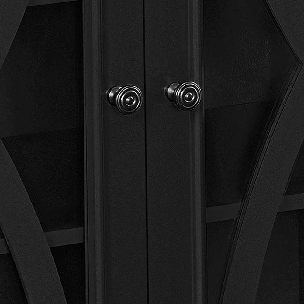 Wohnen Vitrinen|Wohnzimmer-Vitrinen*Glasvitrine Kommode in Schwarz - Loregrema