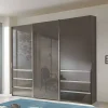 Wohnen Gleittürenschrank in Braun Glasfront - Padrig