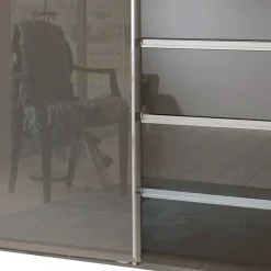 Wohnen Gleittürenschrank in Braun Glasfront - Padrig