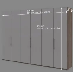 Wohnen Weiße Möbel|Kleiderschränke*Gleittürenschrank in Weiß & Eiche sägerau - Vaclyn