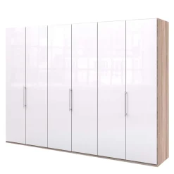 Wohnen Weiße Möbel|Kleiderschränke*Gleittüren-Schrank mit Glasfront in Weiß - Bosays