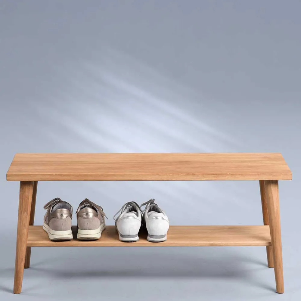 Wohnen Schuhschränke|Garderobenbänke*Günstige Flurbank aus Massivholz Wildeiche - Liorys