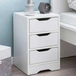 Wohnen Günstige Nachtkommode mit drei Schubladen - Jian