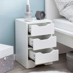 Wohnen Günstige Nachtkommode mit drei Schubladen - Jian