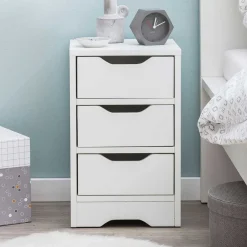 Wohnen Günstige Nachtkommode mit drei Schubladen - Jian