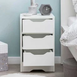 Wohnen Günstige Nachtkommode mit drei Schubladen - Jian