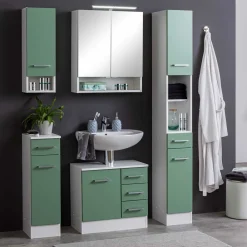 Wohnen Günstiger Hochschrank fürs Bad 25x190x35 cm - Loenixa