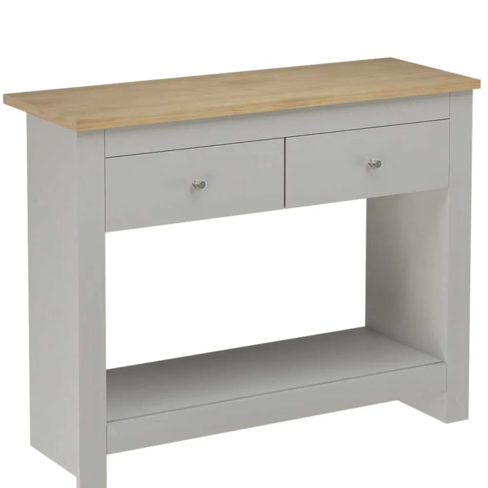 Wohnen Telefontische*Günstiger Konsolentisch in Grau & Eichefarben - Poliesti