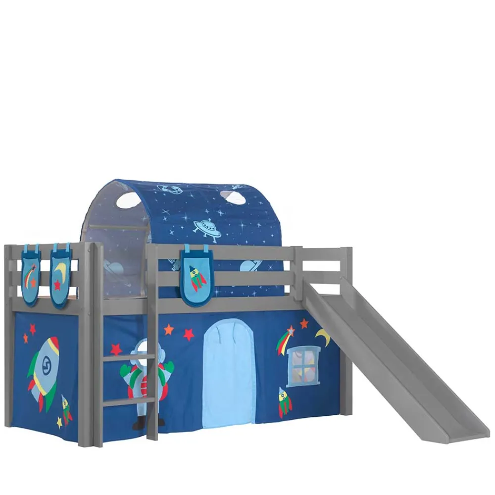 Kinder Wohnen Günstiges Astronaut Spielbett mit Rutsche - Diamony