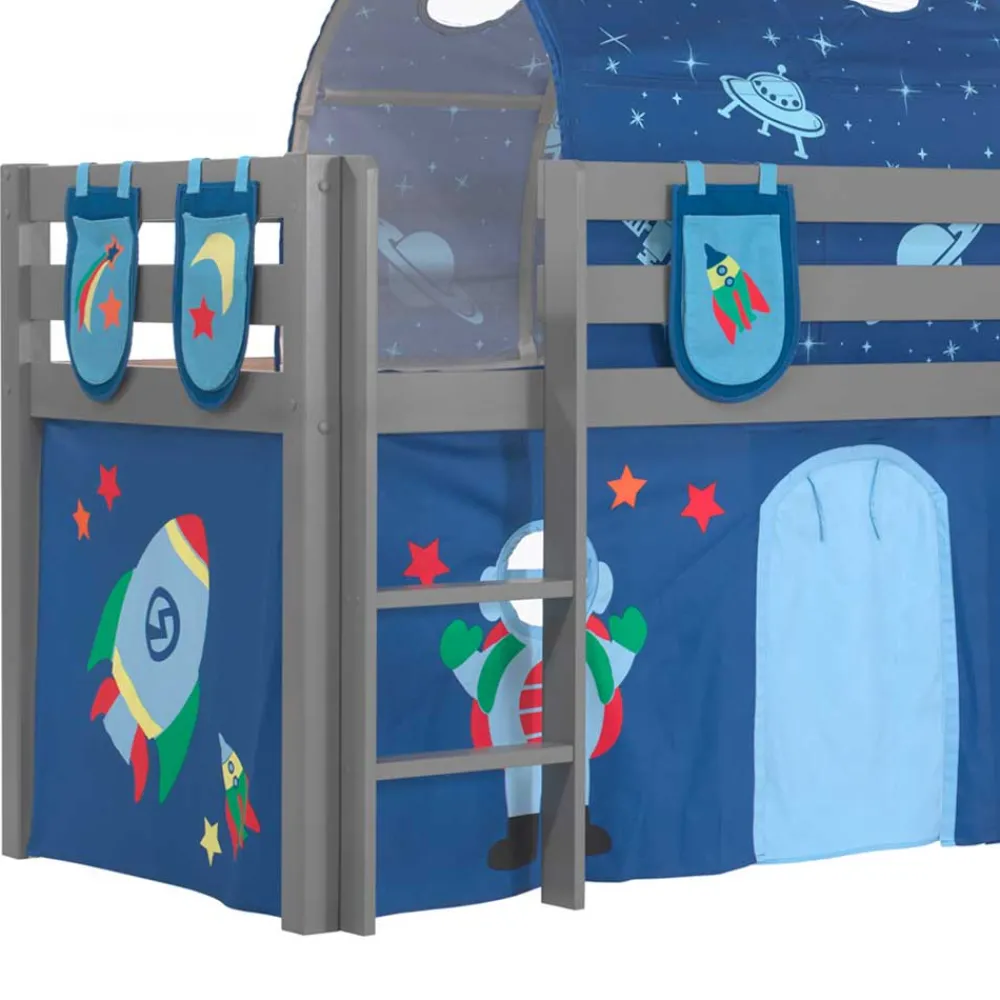 Kinder Wohnen Günstiges Astronaut Spielbett mit Rutsche - Diamony