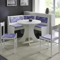 Wohnen Günstiges Eckbank Set Heflin in Weiß (vierteilig)