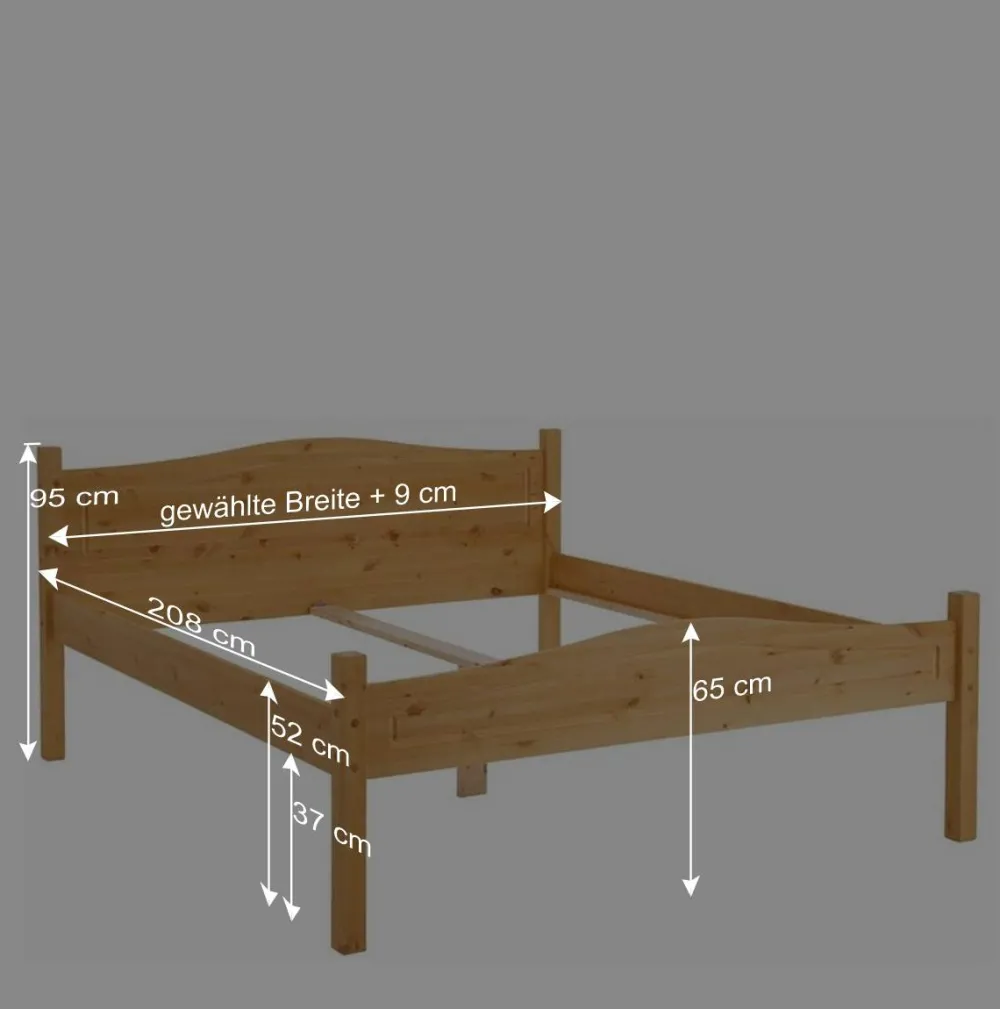 Wohnen Günstiges Holzbett aus Massivholz Kiefer - Verwego