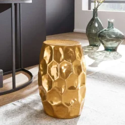 Wohnen Loft Möbel|Küchentische*Gold lackierter Metalltisch 30x47x30 - Susepa