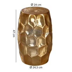 Wohnen Loft Möbel|Küchentische*Gold lackierter Metalltisch 30x47x30 - Susepa