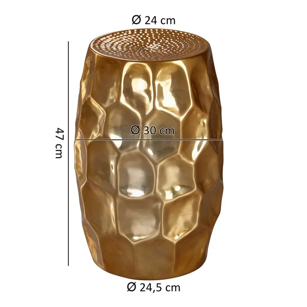 Wohnen Loft Möbel|Küchentische*Gold lackierter Metalltisch 30x47x30 - Susepa
