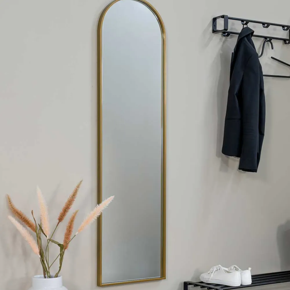 Wohnen Spiegel|Flurspiegel*Goldener Designspiegel - oben bogenförmig - Zolencas