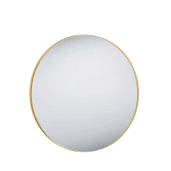 Wohnen Spiegel|Flurspiegel*Goldfarbener Wandspiegel in Rund 80 cm - Zeanno