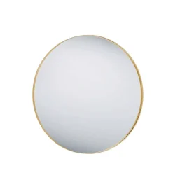 Wohnen Spiegel|Flurspiegel*Goldfarbener Wandspiegel in Rund 80 cm - Zeanno