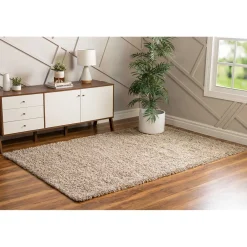 Wohnen Graubrauner Teppich mit Hochflor - Liv