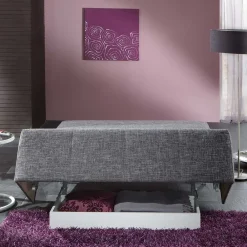 Wohnen Sofas|Sofa*Graue Bettcouch mit Faltmechanik - Dalicia