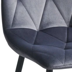 Wohnen Graue Esszimmerstühle aus Samt - Epos (4er Set)