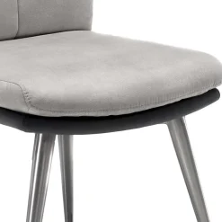 Wohnen Graue Esszimmerstühle Casalin mit Edelstahl Gestell (2er Set)