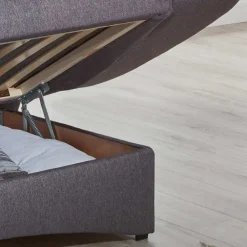 Wohnen Graue Federkern Schlafcouch mit Bettkasten - Langos